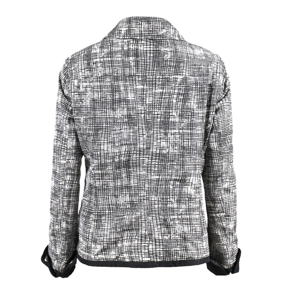 WEEKEND MAX MARA Women's Black/White Reversible Jacket Solid/Crosshatch Size 10 - Picture 11 of 15